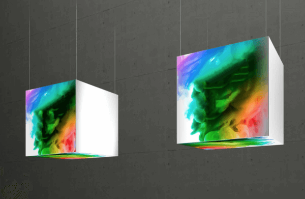 cube lumineux suspendu - profilé FBOX