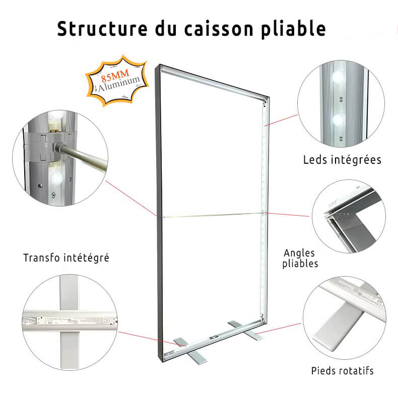 Caisson lumineux pliable 100x200 cm – Image 4