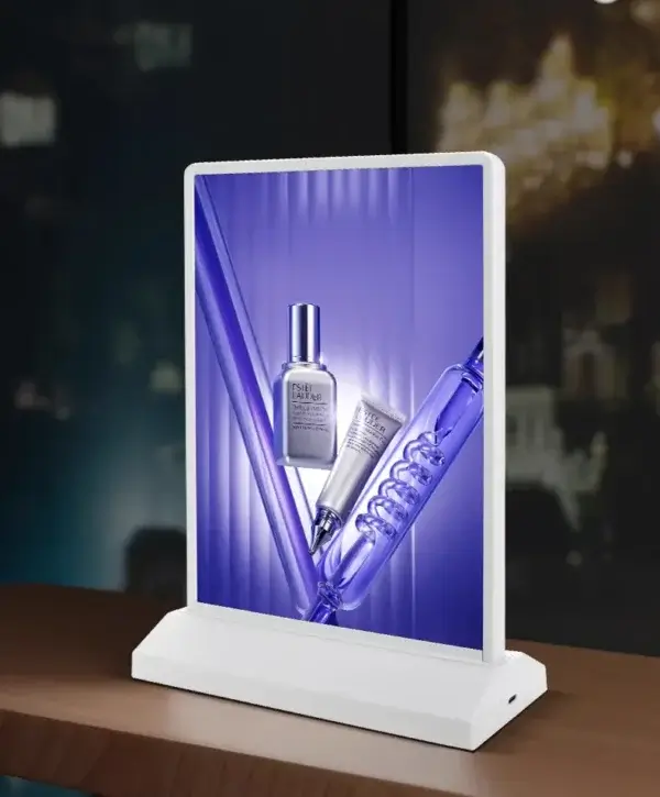 Caisson lumineux Présentoir  LED de Table Slim